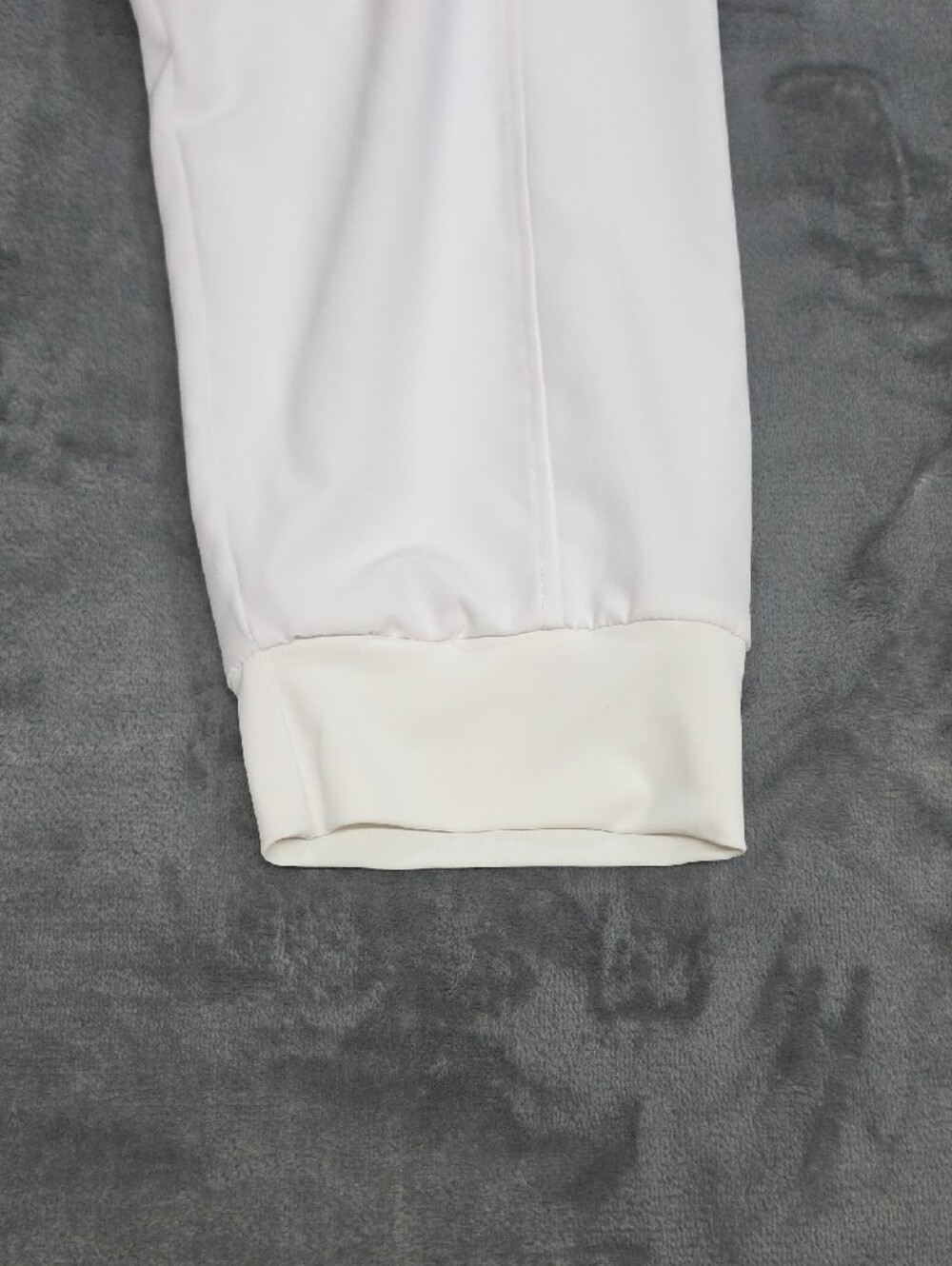 Women's L White Smocked-Waist Track Joggers with Zippered Pockets Parachute - Picture 5 of 8